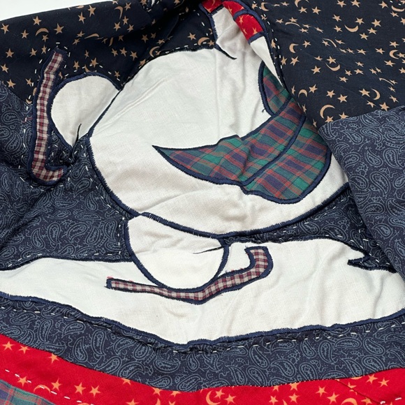 C & F Enterprises Snowman Patchwork Quilt Style Christmas Tree Skirt NWT - Picture 9 of 13